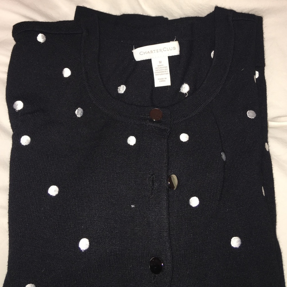 Black with white polka dots sweater