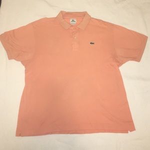 Orange or coral Lacoste Polo style shirt