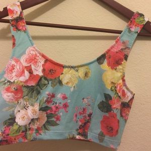 Floral crop top tank