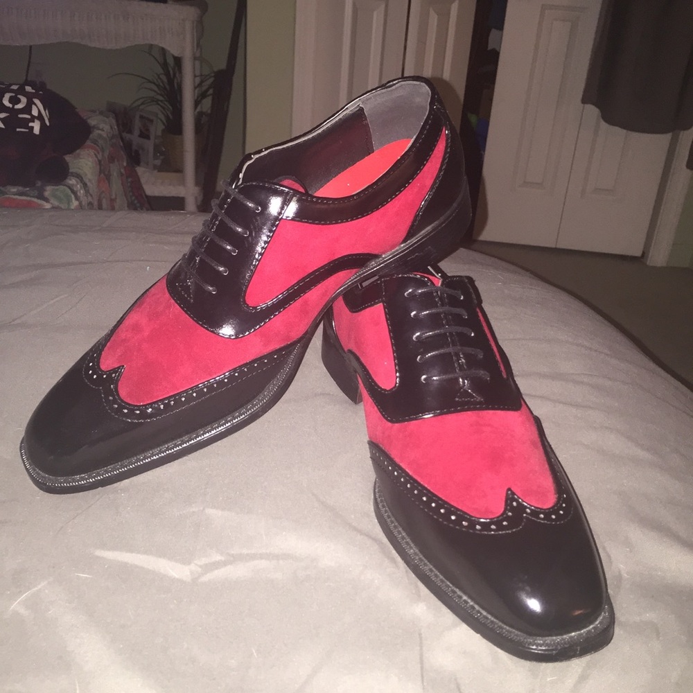 Men's Square toed Suede and Leather Oxfords