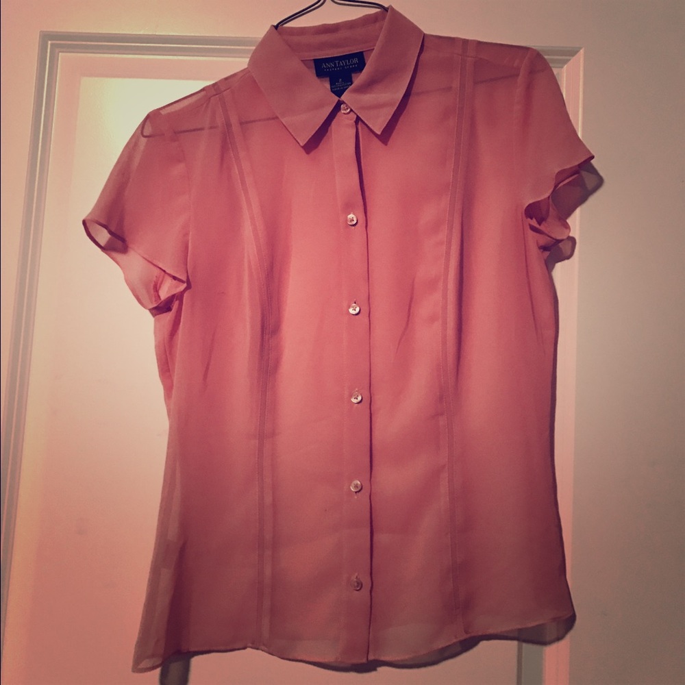 Ann Taylor Blouse in Salmon