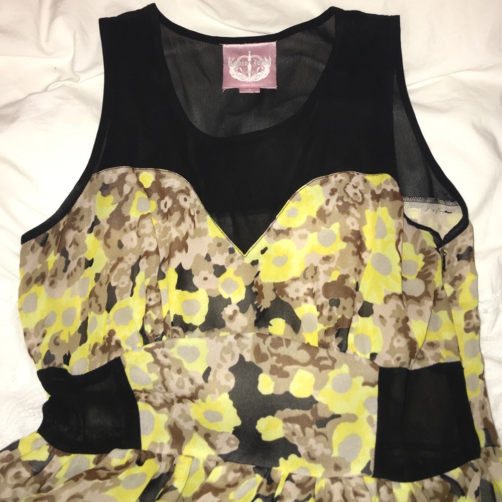 Floral and Mesh high low dress