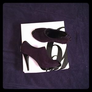 Dark Plum Nine West suede booties