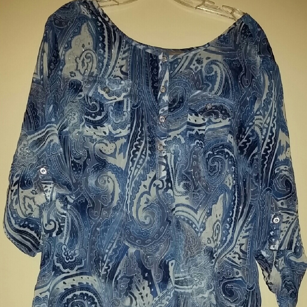 Dressbarn sheer printed top-Final Price Drop!