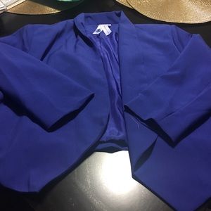 Blue open front blazer