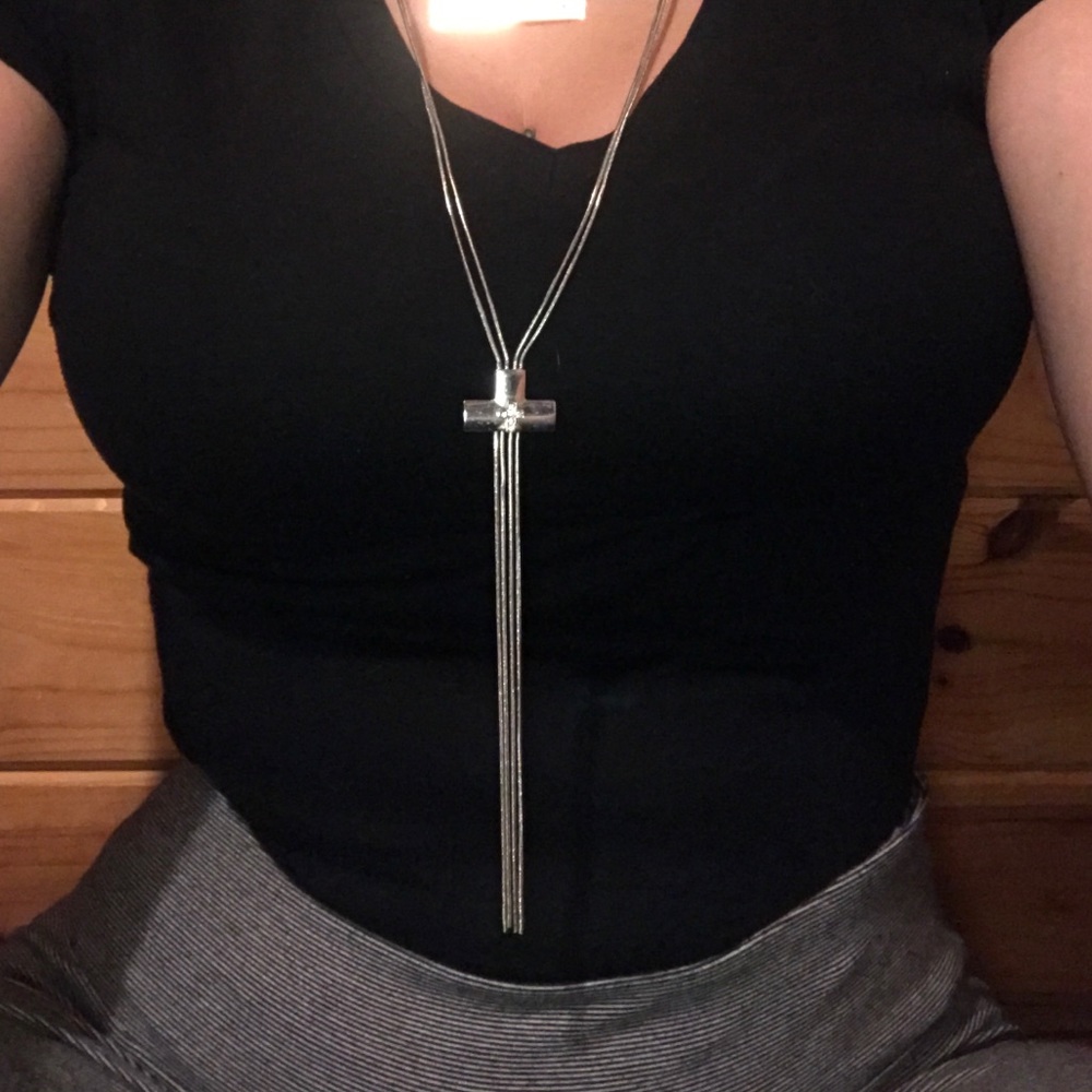 Silver cross necklace
