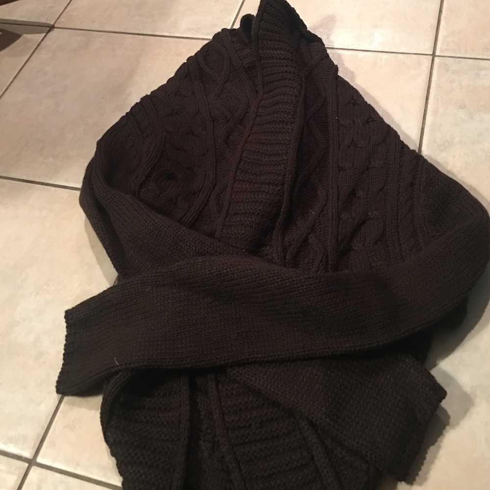 Cable Knit Thick Brown Sweater.