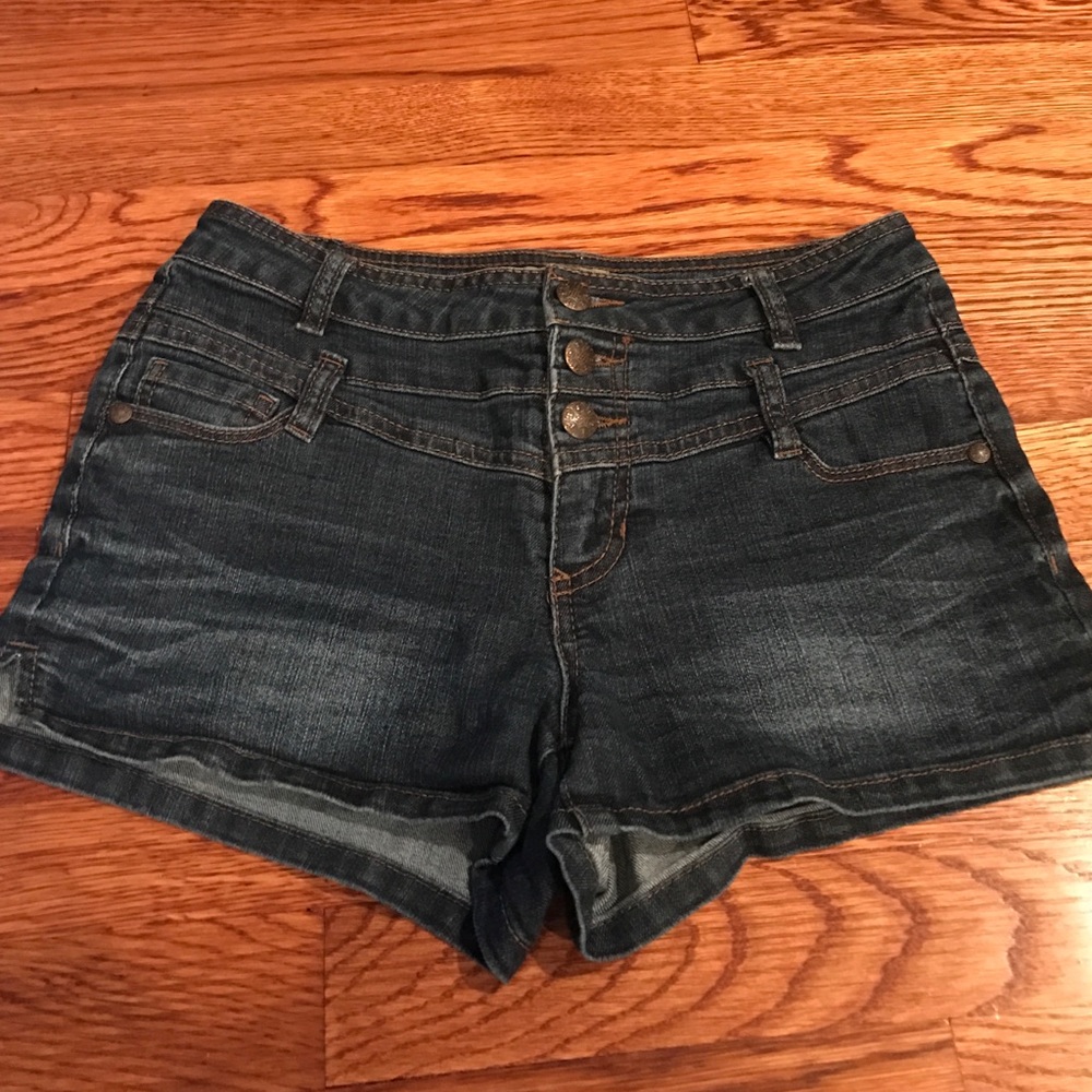 High waisted denim shorts