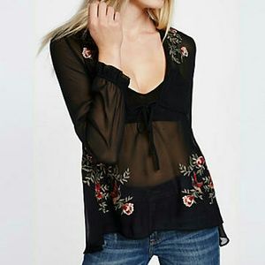 Romantic Sheer Embroidered Top