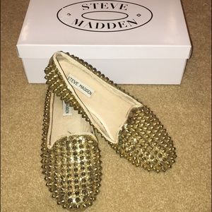 Steve Madden Gold Studded Loafers