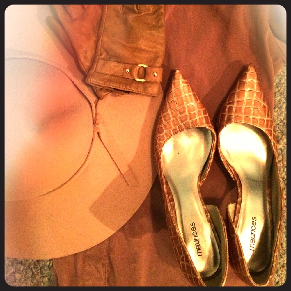 Maurice's Snakeskin kitten heels