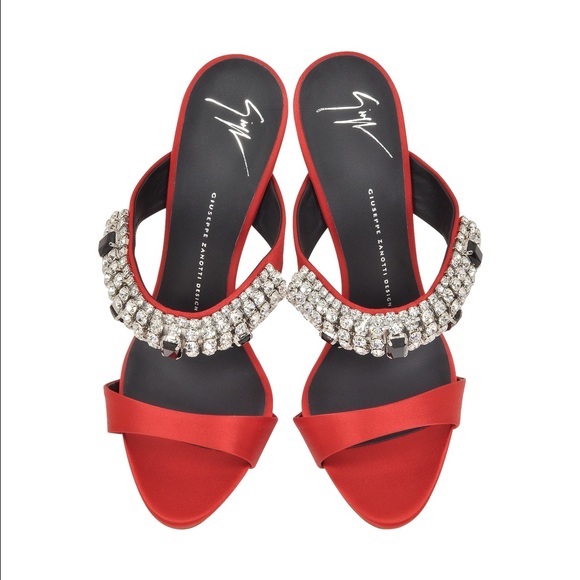 ❗️SOLD❗️Giuseppe Zanotti Women's Red Satin Mule - Picture 6 of 7