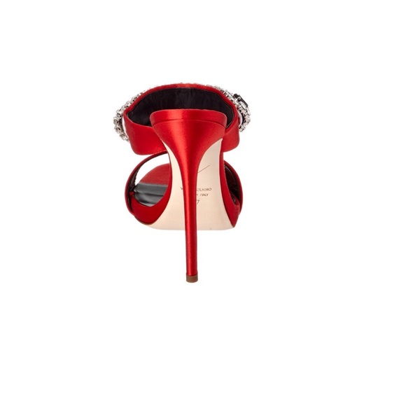 ❗️SOLD❗️Giuseppe Zanotti Women's Red Satin Mule - Picture 3 of 7