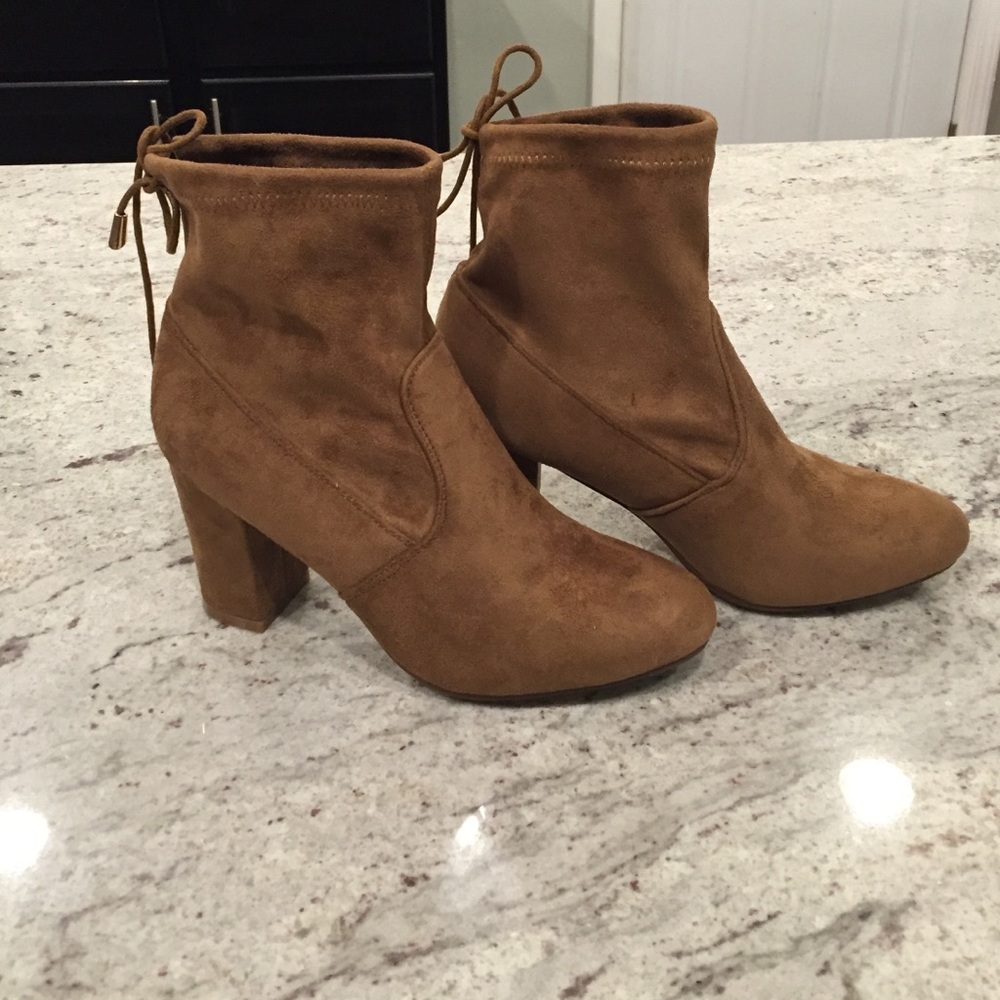 Camel Heeled Ankle Booties