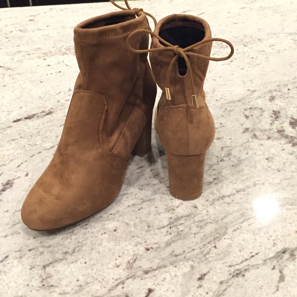 Camel Heeled Ankle Booties - Picture 2 of 3