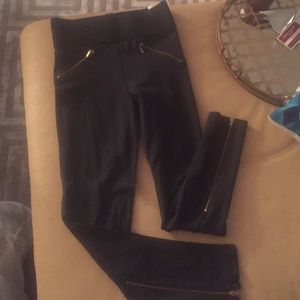 Zara pants leggings with gold zippers Zara pants leggings with gold zippers