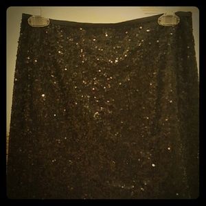 Jcrew Black sequin mini skirt