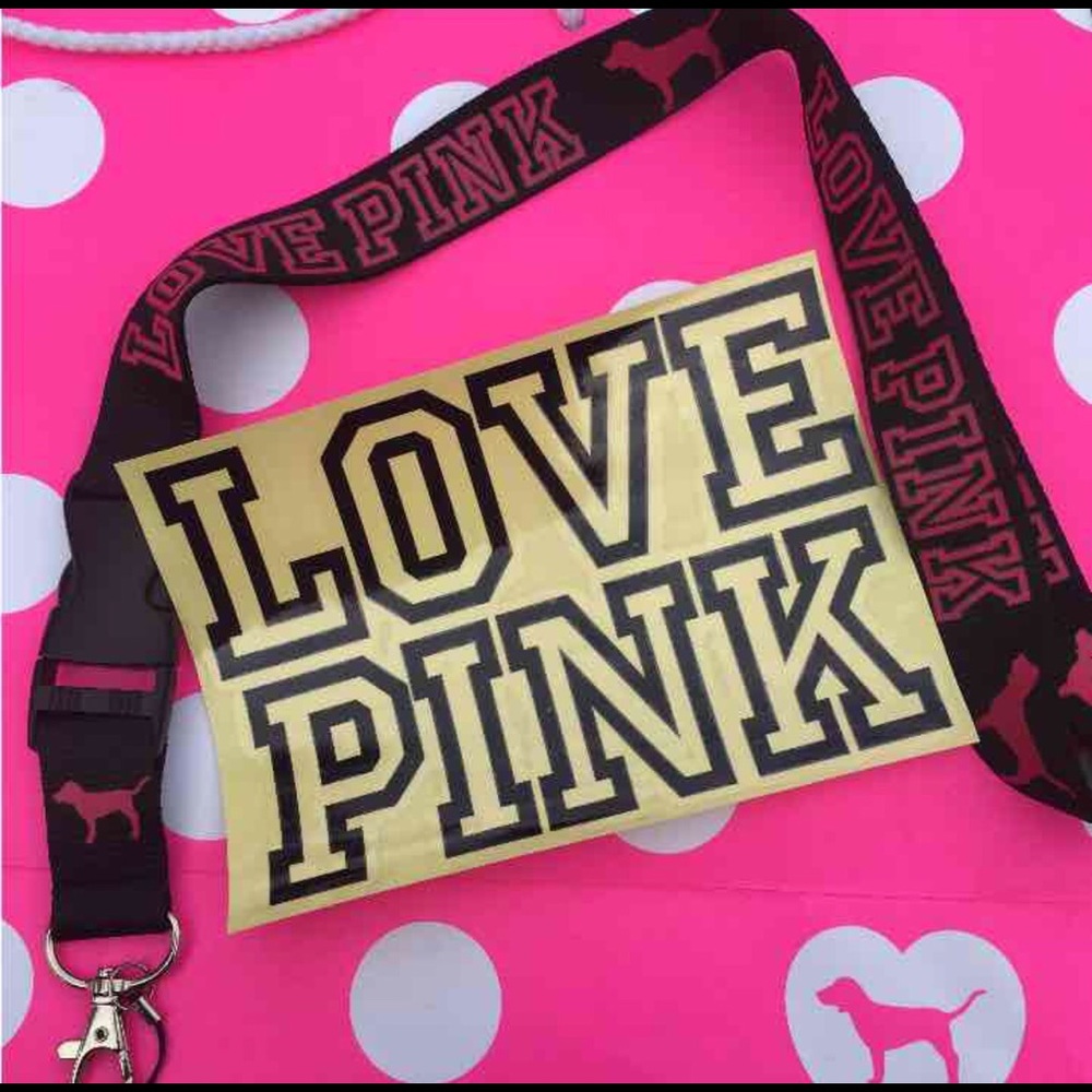 LOVE PINK LANYARD PLUS FREE STICKER