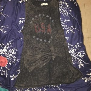 Rustic USA cropped muscle Tee