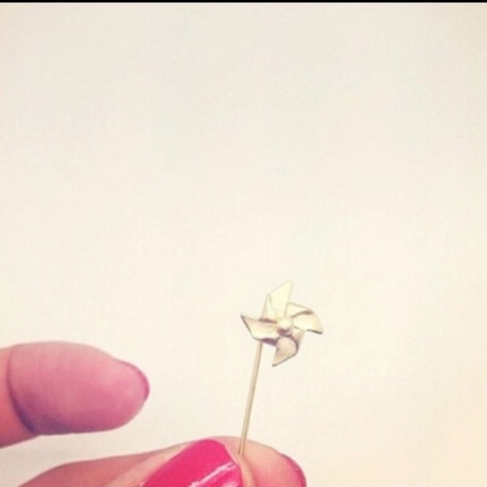 Origami Wind Mill Earrings - Picture 2 of 4