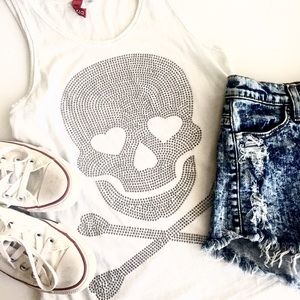 Rhinestone Skull Tank