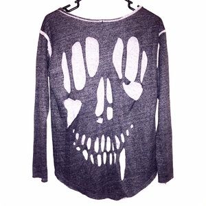 Skull Cutout Sweater