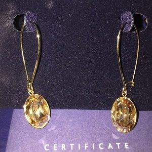 Swarovski Crystal Gold Drop Earrings