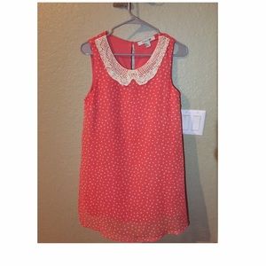 Peach polka dot dress