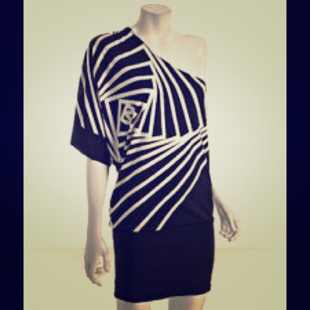 BCBG MAX AZRIA One Shoulder Dress Final Drop