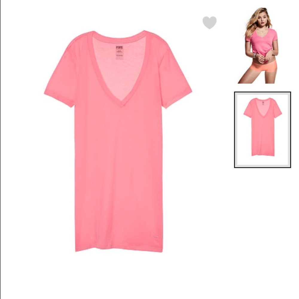 PINK essential V neck tee