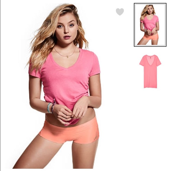 PINK essential V neck tee - Picture 2 of 4