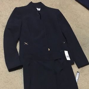 Tahari Navy Petite Suit