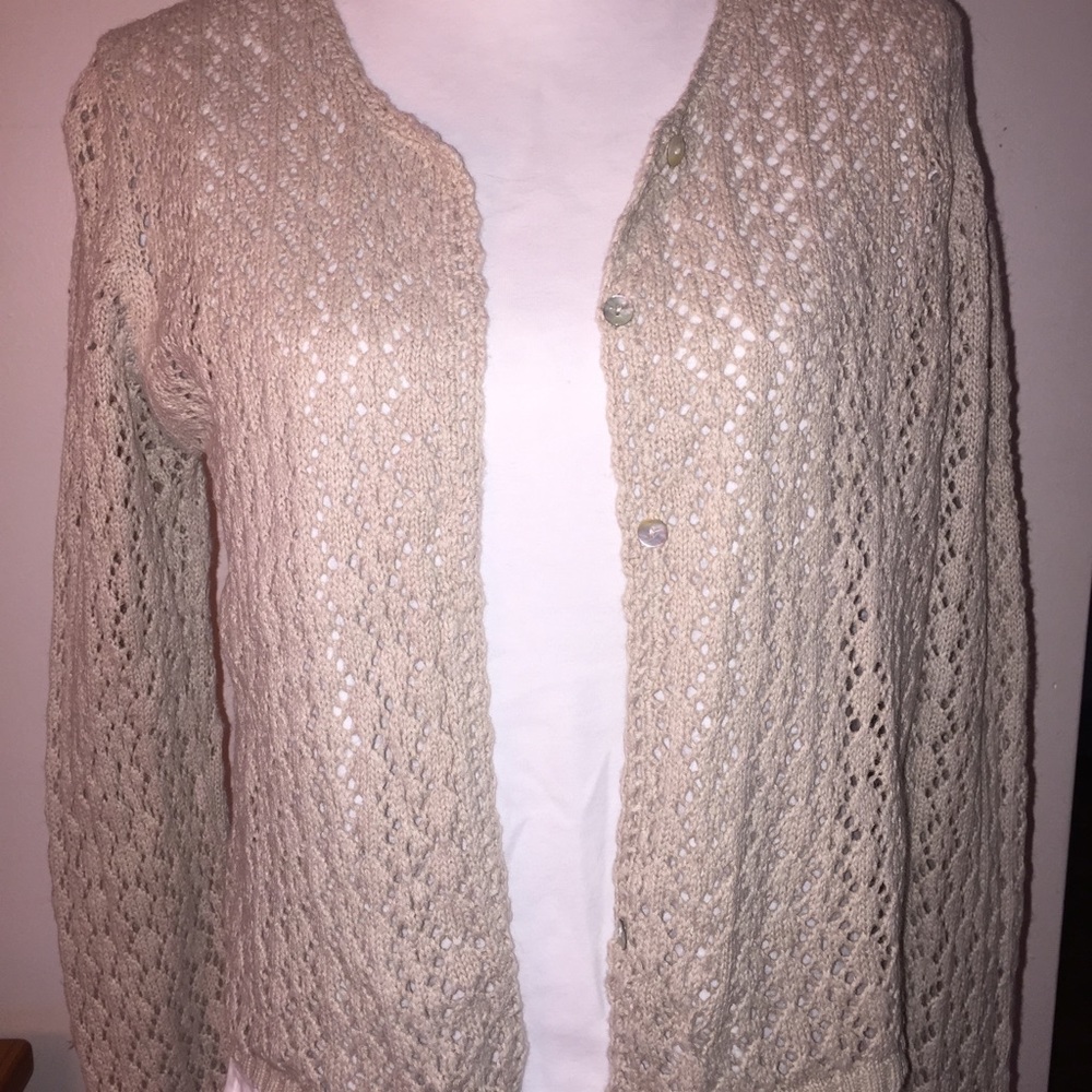 B Moss oatmeal knitted cardigan