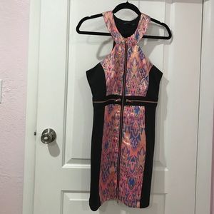 Black and pink mini dress