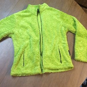Fuzzy green long sleeve jacket