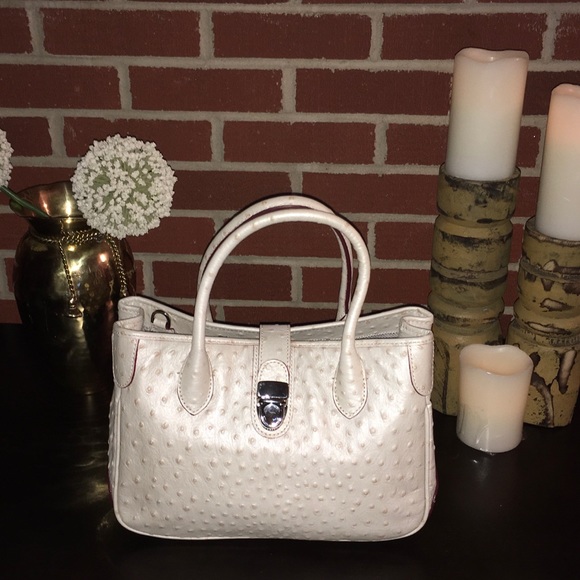 Dooney & Bourke Handbags - 1hr SALE Pearl ostrich embossed Dooney & Bourke