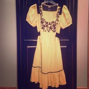 Anthropologie dress with velvet ribbon and trim