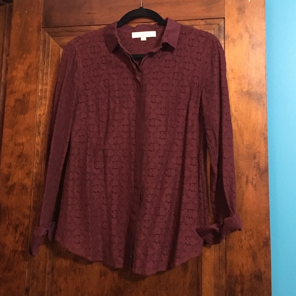 Button up Lacey patterned blouse