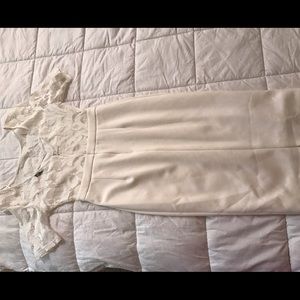 A white tight midi dress