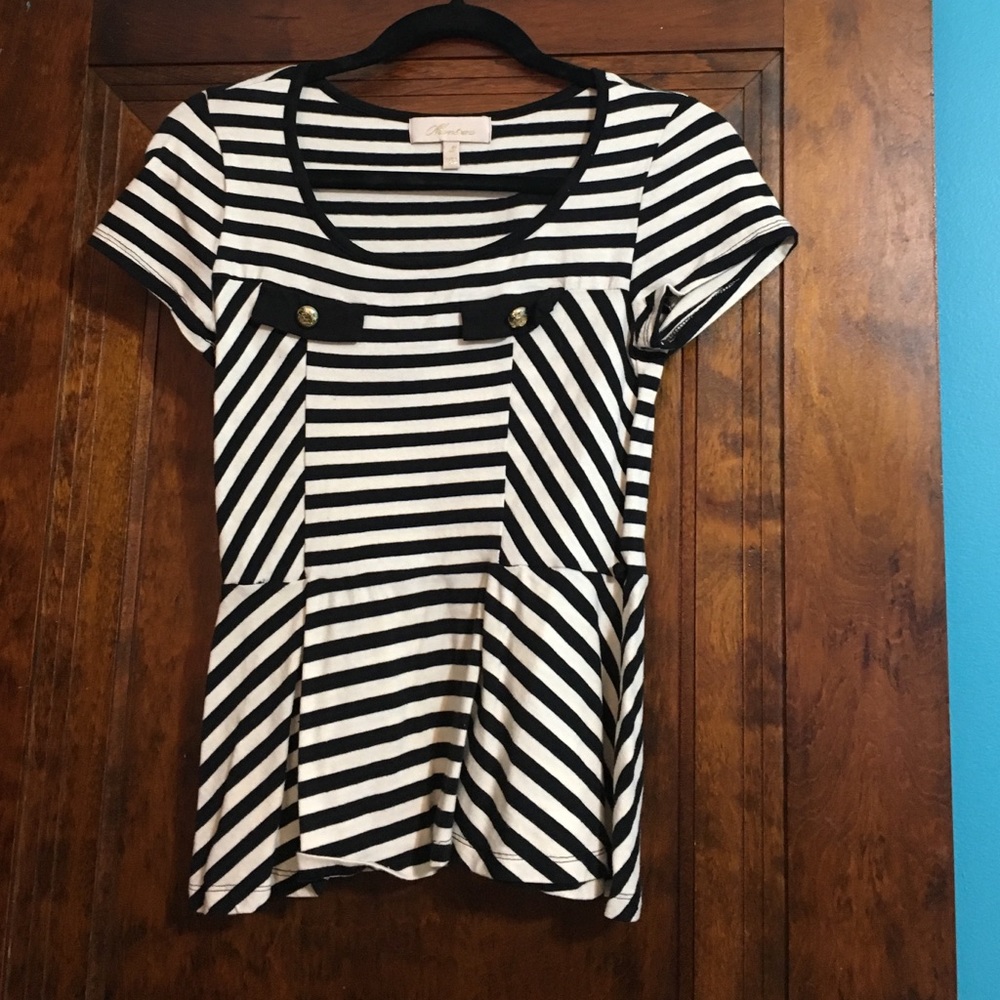 Black and white peplum shirt