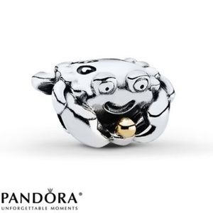 Pandora Charm Happy Crab Solid 925 & 14K Gold Auth