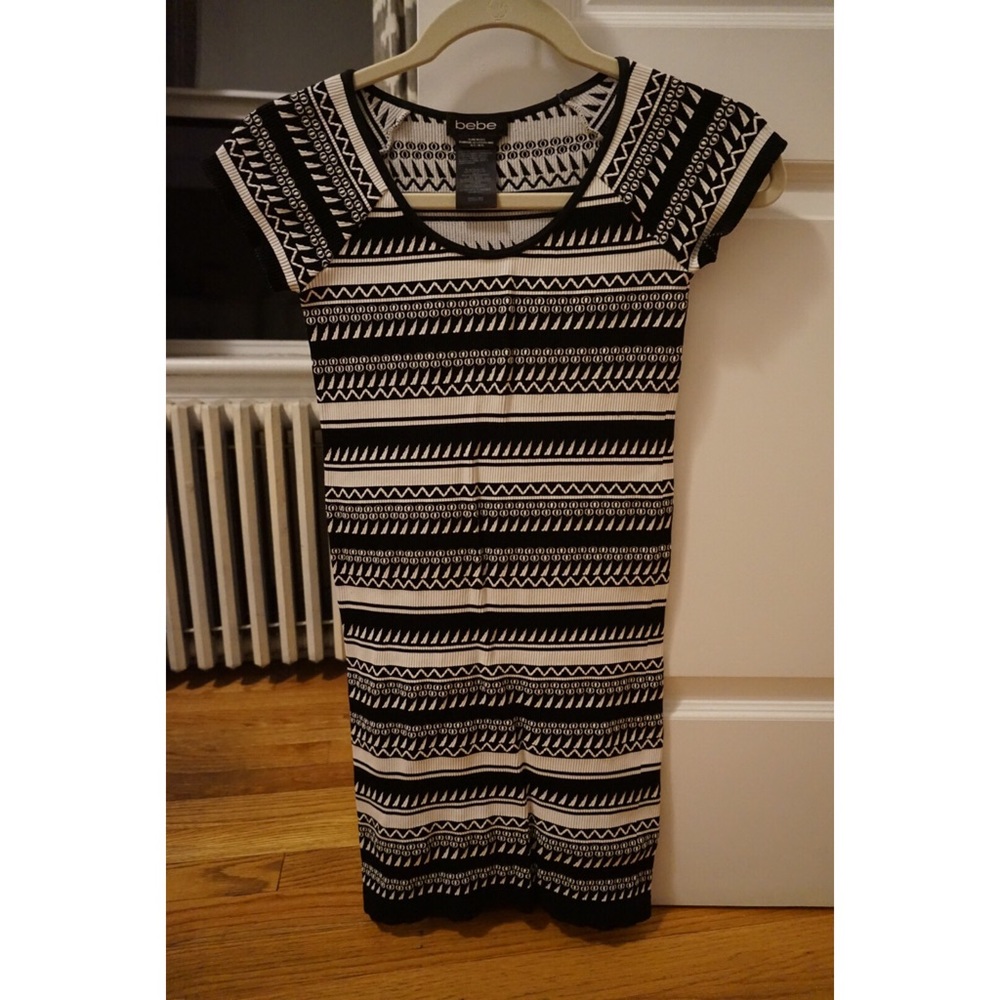 Bodycon Mini Dress - bebe - B/W - Runs SMALL