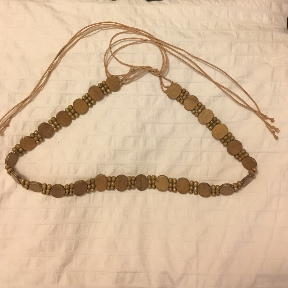 Wood bead belt