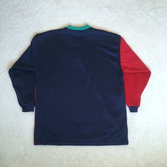 Bugle boy button up crew neck // Color blocks - Picture 3 of 4