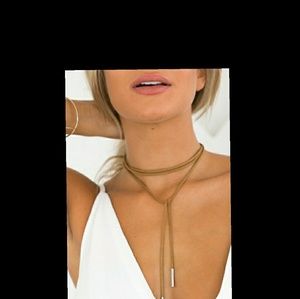 Come to me Black Silver Suede Wrap choker necklace