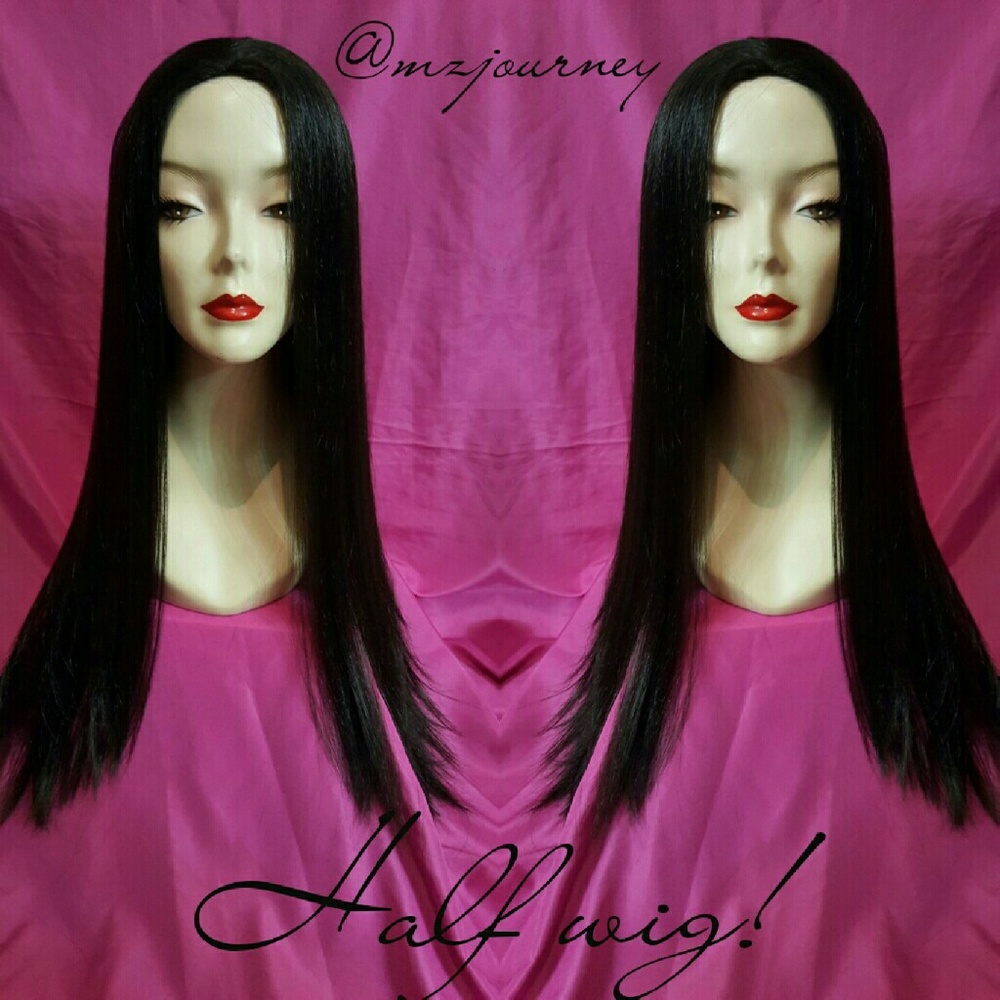 Synthetic half wig.