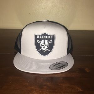 Raiders Grey and Black Trucker Hat