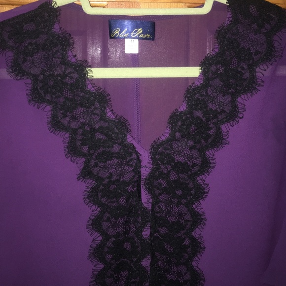 Purple and black lace blouse - Picture 2 of 2