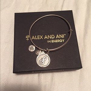 Alex & Ani "S" initial bracelet in silver