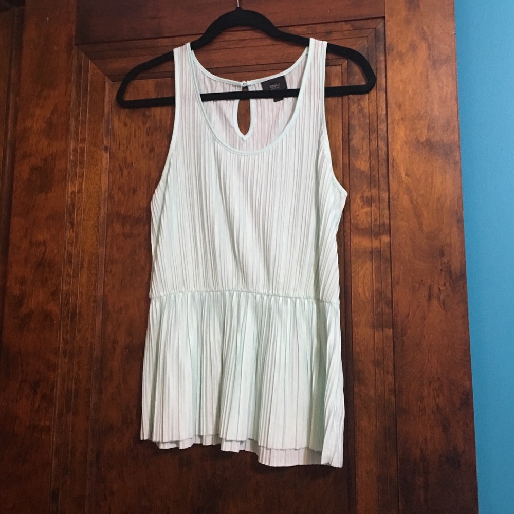 Mint pleated peplum top